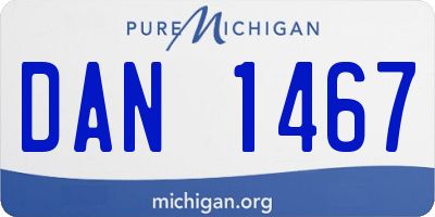 MI license plate DAN1467