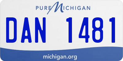 MI license plate DAN1481
