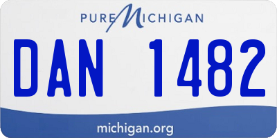 MI license plate DAN1482