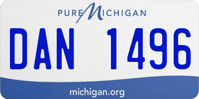 MI license plate DAN1496