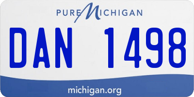 MI license plate DAN1498