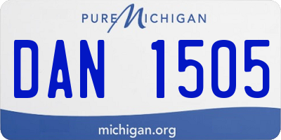 MI license plate DAN1505