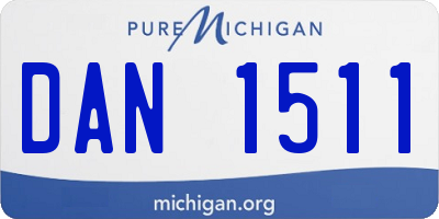 MI license plate DAN1511