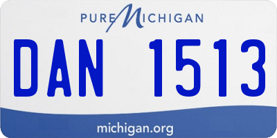 MI license plate DAN1513