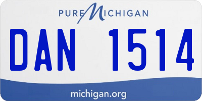 MI license plate DAN1514