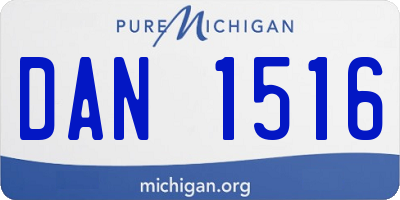 MI license plate DAN1516