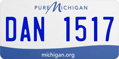 MI license plate DAN1517