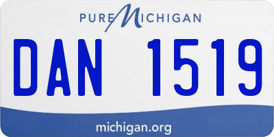 MI license plate DAN1519