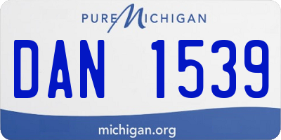 MI license plate DAN1539