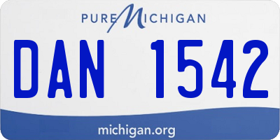 MI license plate DAN1542