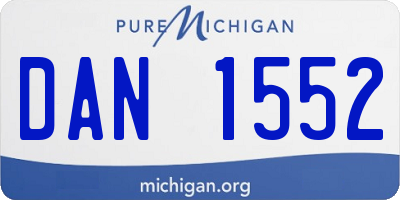 MI license plate DAN1552