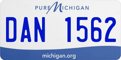 MI license plate DAN1562