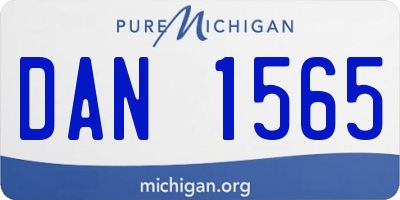 MI license plate DAN1565