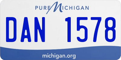 MI license plate DAN1578