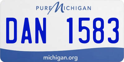 MI license plate DAN1583