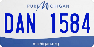 MI license plate DAN1584
