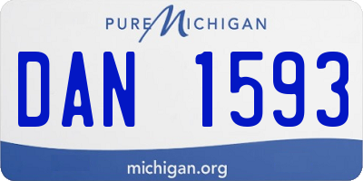 MI license plate DAN1593