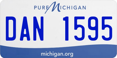 MI license plate DAN1595