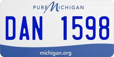 MI license plate DAN1598