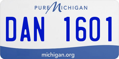 MI license plate DAN1601