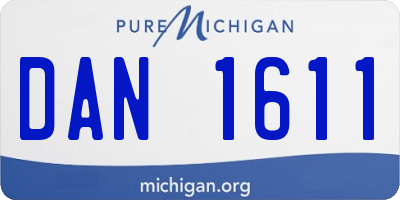 MI license plate DAN1611