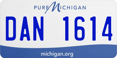 MI license plate DAN1614