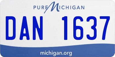 MI license plate DAN1637