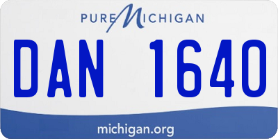 MI license plate DAN1640