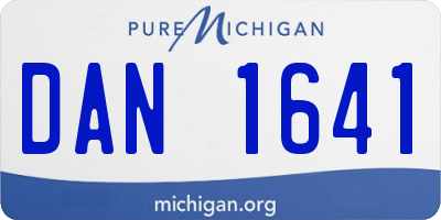 MI license plate DAN1641