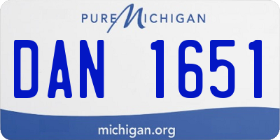 MI license plate DAN1651