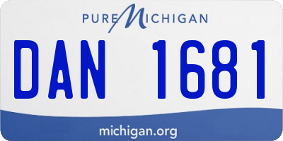 MI license plate DAN1681