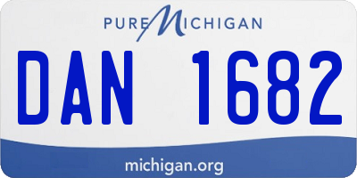 MI license plate DAN1682