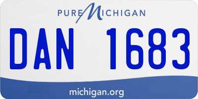 MI license plate DAN1683