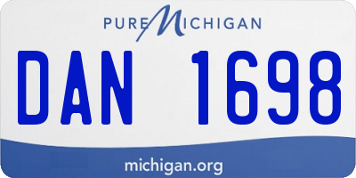 MI license plate DAN1698