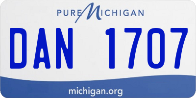 MI license plate DAN1707