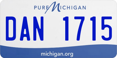 MI license plate DAN1715