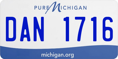 MI license plate DAN1716