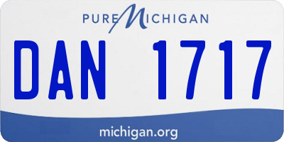 MI license plate DAN1717