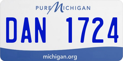 MI license plate DAN1724