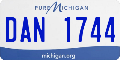 MI license plate DAN1744