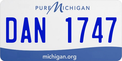 MI license plate DAN1747