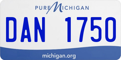 MI license plate DAN1750