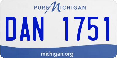 MI license plate DAN1751