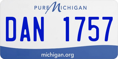 MI license plate DAN1757