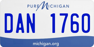 MI license plate DAN1760