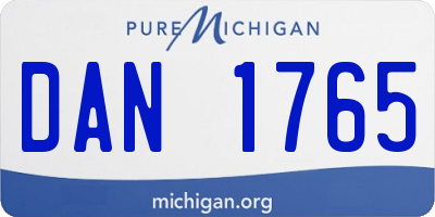 MI license plate DAN1765