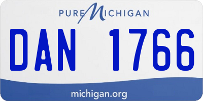 MI license plate DAN1766