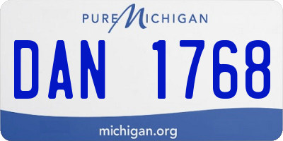 MI license plate DAN1768