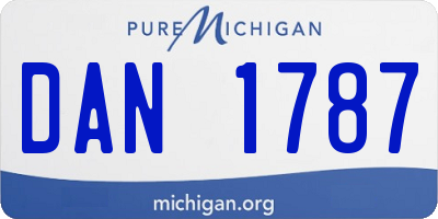 MI license plate DAN1787