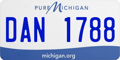 MI license plate DAN1788